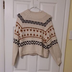 Universal Thread Sz M, Chunky, Cozy, Cream Patterned Sweater